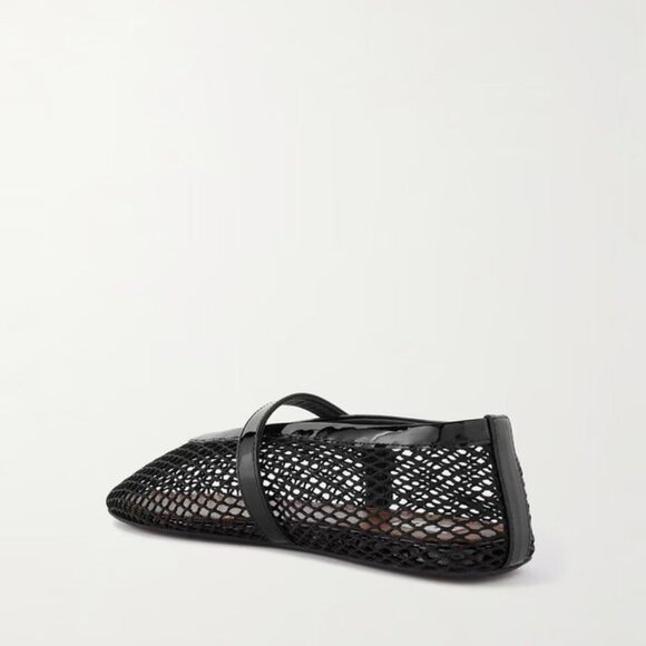 Patent leather-trimmed mesh ballet flats - Picture 6 of 8